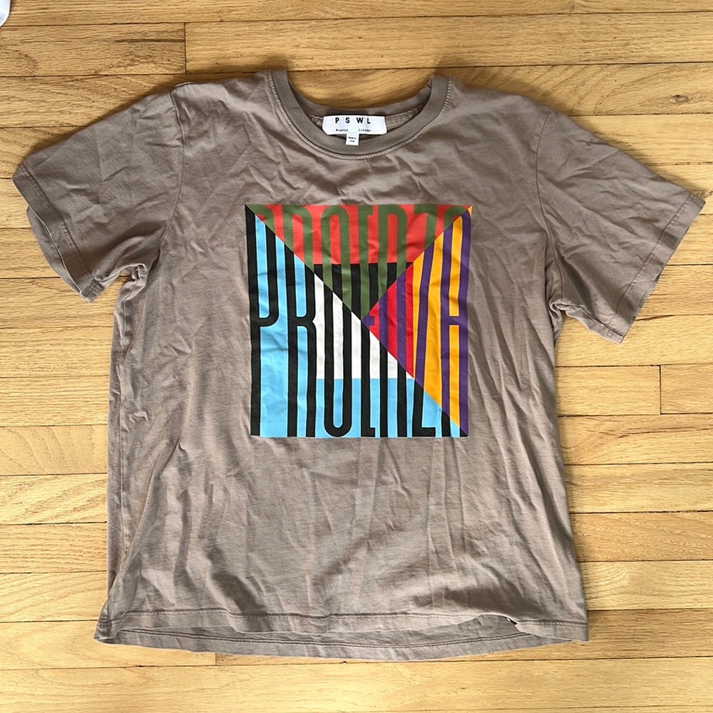 Proenza Schouler PSWL Grey logo T-Shirt Size Medium